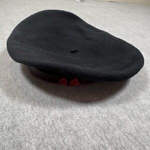 VTG Hoquy De Luxe Black Beret Pure Wool Size XXL Made In France EUC